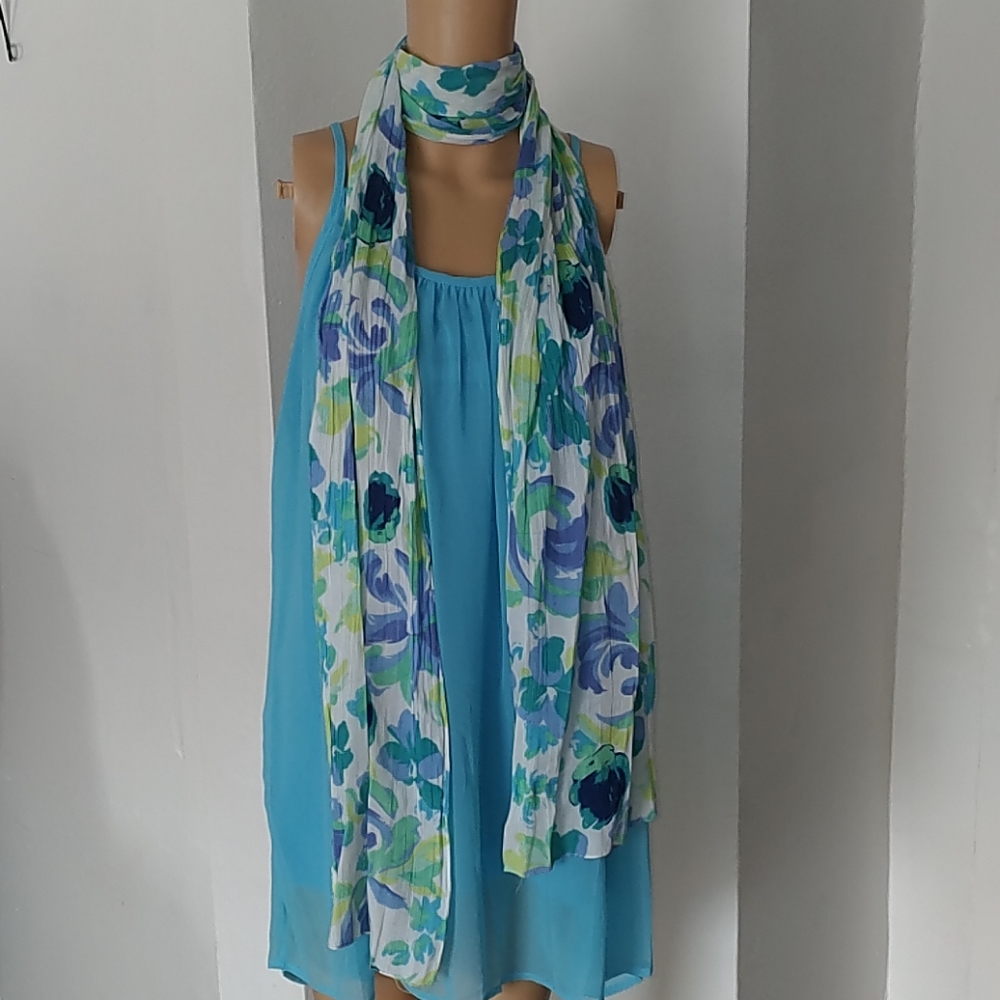 Razor Back Mini Dress with Express Scarf